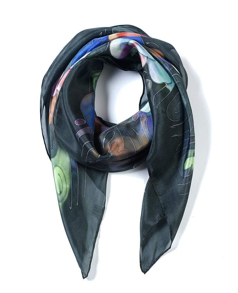 Invisible World Silk Scarves Square Hand Painted Silk Scarf - Suzy