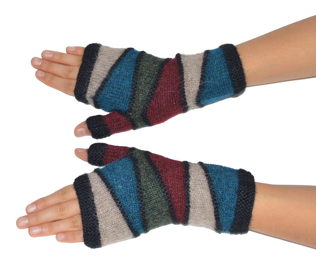 Invisible World Fingerless Gloves Women's Fingerless Alpaca Gloves - Kotosh